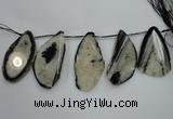 CTD1533 Top drilled 30*65mm - 40*75mm freeform agate slab beads