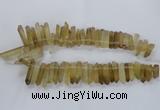 CTD1592 Top drilled 6*20mm - 8*45mm sticks lemon quartz beads