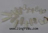 CTD1608 Top drilled 13*25mm - 15*45mm freeform plated druzy quartz beads