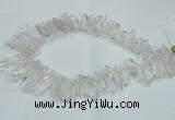 CTD1638 Top drilled 5*25mm - 7*45mm sticks white crystal beads