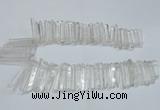 CTD1639 Top drilled 5*30mm - 7*60mm sticks white crystal beads