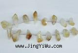 CTD1645 Top drilled 15*20mm - 18*35mm faceted nuggets citrine beads