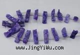 CTD1650 Top drilled 10*20mm - 15*40mm freeform druzy agate beads