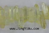 CTD1690 Top drilled 5*15mm - 7*35mm sticks dyed white crystal beads