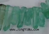 CTD1695 Top drilled 5*15mm - 7*35mm sticks dyed white crystal beads