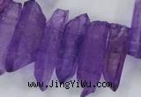 CTD1699 Top drilled 8*15mm - 11*35mm sticks dyed white crystal beads