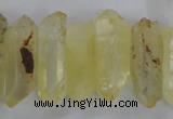 CTD1705 Top drilled 10*15mm - 15*35mm sticks dyed white crystal beads