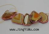 CTD1739 Top drilled 25*35mm - 35*50mm freeform agate slab beads