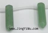 CTD1802 Top drilled 10*30mm - 10*32mm sticks green aventurine beads
