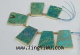 CTD1953 Top drilled 30*40mm - 35*45mm trapezoid sea sediment jasper beads