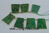 CTD1955 Top drilled 30*40mm - 35*45mm trapezoid sea sediment jasper beads