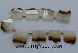 CTD1995 Top drilled 30*35mm - 35*40mm freeform druzy citrine beads