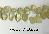 CTD2142 Top drilled 15*25mm - 18*25mm freeform lemon quartz beads