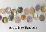 CTD2146 Top drilled 15*25mm - 18*25mm freeform mixed quartz beads
