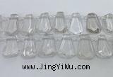 CTD2265 Top drilled 16*28mm - 20*30mm faceted freeform white crystal beads