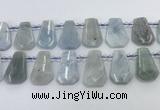 CTD2268 Top drilled 16*28mm - 20*30mm faceted freeform aquamarine beads
