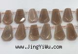 CTD2333 Top drilled 16*18mm - 20*30mm faceted freeform moonstone beads