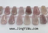 CTD2357 Top drilled 16*18mm - 20*30mm freeform Madagascar rose quartz beads