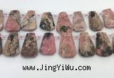 CTD2360 Top drilled 16*18mm - 20*30mm faceted freeform rhodonite beads