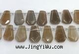 CTD2363 Top drilled 16*18mm - 20*30mm faceted freeform moonstone beads