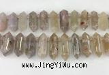 CTD2391 Top drilled 13*30mm - 14*42mm sticks sakura agate beads