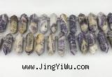 CTD2395 Top drilled 13*30mm - 14*42mm sticks charoite beads