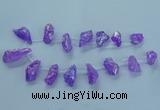 CTD2623 Top drilled 10*25mm - 20*45mm nuggets plated druzy quartz beads