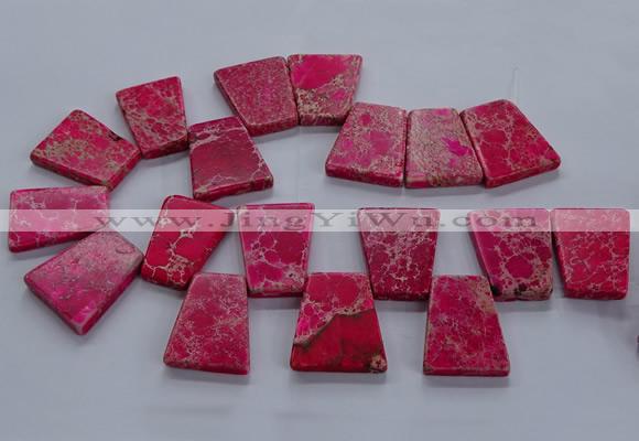 CTD2653 Top drilled 25*35mm - 30*40mm trapezoid sea sediment jasper beads