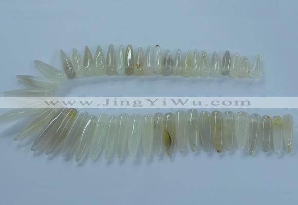 CTD2678 Top drilled 8*25mm - 10*50mm bullet agate beads wholesale