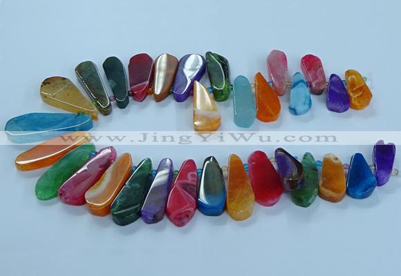 CTD2705 15.5 inches 10*25mm - 18*50mm freeform agate beads