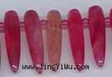 CTD2726 Top drilled 8*35mm bullet agate gemstone beads wholesale