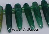 CTD2728 Top drilled 8*35mm bullet agate gemstone beads wholesale