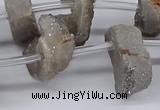 CTD2841 Top drilled 15*20mm - 18*40mm freeform plated druzy agate beads