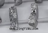 CTD2842 Top drilled 15*20mm - 18*40mm freeform plated druzy agate beads