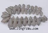 CTD2861 Top drilled 15*20mm - 22*50mm sticks plated quartz beads