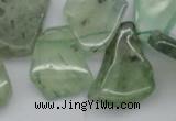 CTD305 Top drilled 15*20mm - 20*25mm freeform green rutilated quartz beads
