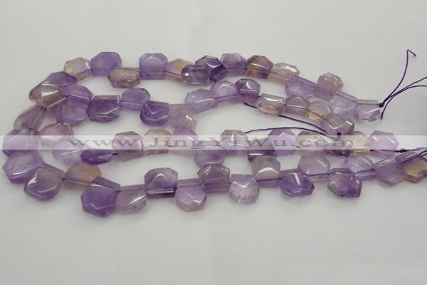 CTD316 Top drilled 15*18mm - 18*20mm faceted freeform ametrine beads