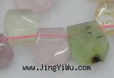 CTD317 15*18mm - 18*20mm faceted freeform multicolor quartz beads