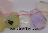 CTD321 Top drilled 15*20mm - 20*25mm freeform multicolor quartz beads