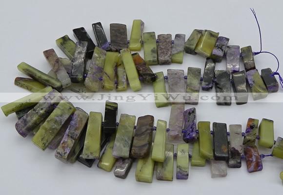 CTD330 Top drilled 10*25mm - 10*45mm sticks charoite beads