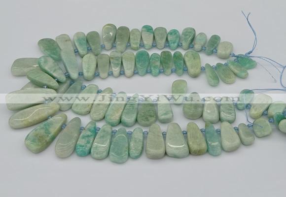 CTD3530 Top drilled 10*22mm - 15*45mm freeform amazonite beads