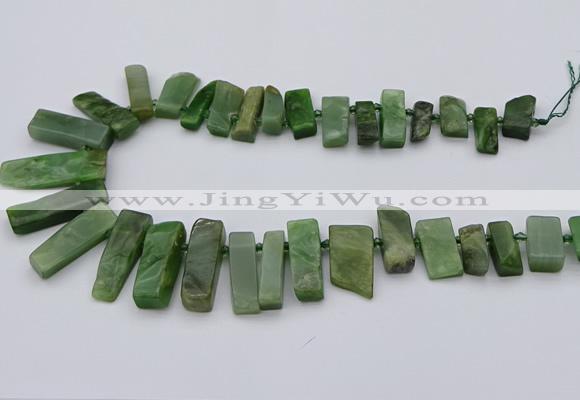 CTD3546 Top drilled 10*20mm - 12*35mm sticks Canadian jade beads