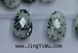 CTD3618 Top drilled 13*22mm briolette moss agate gemstone beads