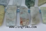 CTD3638 Top drilled 10*20mm - 12*40mm sticks aquamarine beads