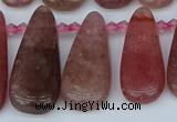 CTD3650 Top drilled 10*20mm - 15*45mm freeform strawberry quartz beads