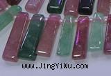 CTD3691 Top drilled 6*16mm - 8*40mm sticks mixed strawberry quartz beads