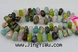 CTD3700 Top drilled 10*15mm - 15*25mm faceted nuggets mixed gemstone beads
