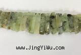 CTD3725 Top drilled 8*20mm - 10*50mm sticks green rutilated quartz  beads