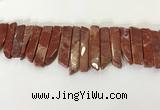 CTD3737 Top drilled 8*20mm - 10*50mm sticks red jasper beads