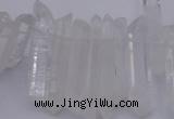 CTD375 Top drilled 6*25mm - 8*35mm sticks white crystal beads